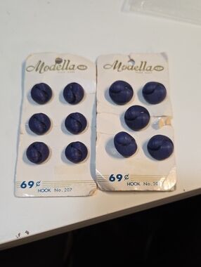 Vintage Buttons Navy Blue